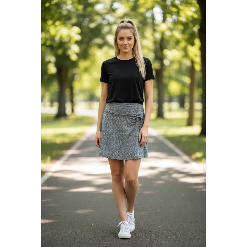 The North Face Womens Grey Space Dye Side‎ Tie Wrap Skirt Size Small Sporty